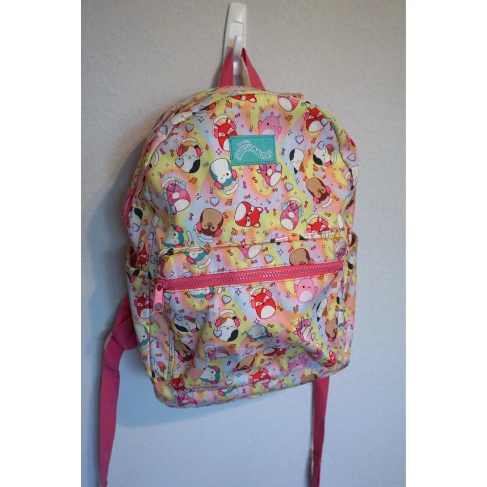 Squishmallows Kids Backpack Rainbow Character Print Pink School Bag KC.1028